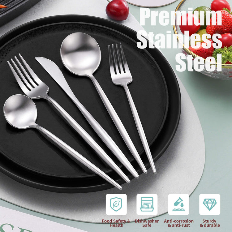 Matte Silverware Set for 8 (40 Count)