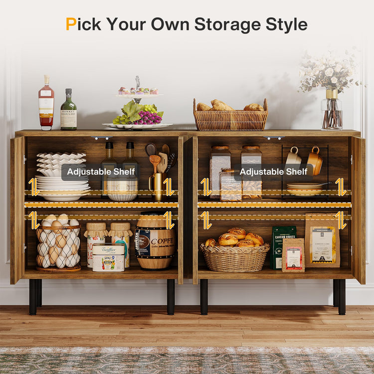 Set of 2 Sideboard Buffet with Storage (2 Count)