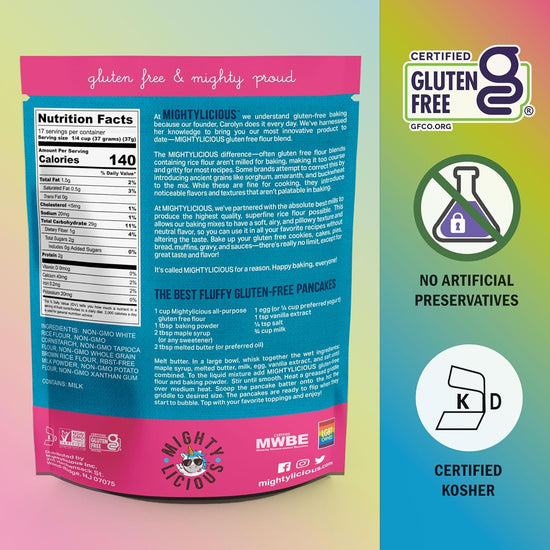 Mightylicious Gluten-Free All-Purpose Flour - Superfine Rice Flour - Non-GMO - Allergen Friendly - Ideal for Baking, Cooking, and Topping for Cakes, Bread, Muffins - 3-Pack (66oz Total, 4.3lbs) - Nestoria