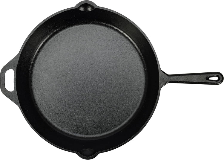 Amazon Basics Pre-Seasoned Cast Iron Skillet, Oven Safe, Even Heating, Heavy-Duty & Large, 15-Inch, Black - Nestoria