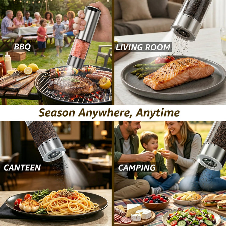 Electric Salt and Pepper Grinder Set Type (2 Count)