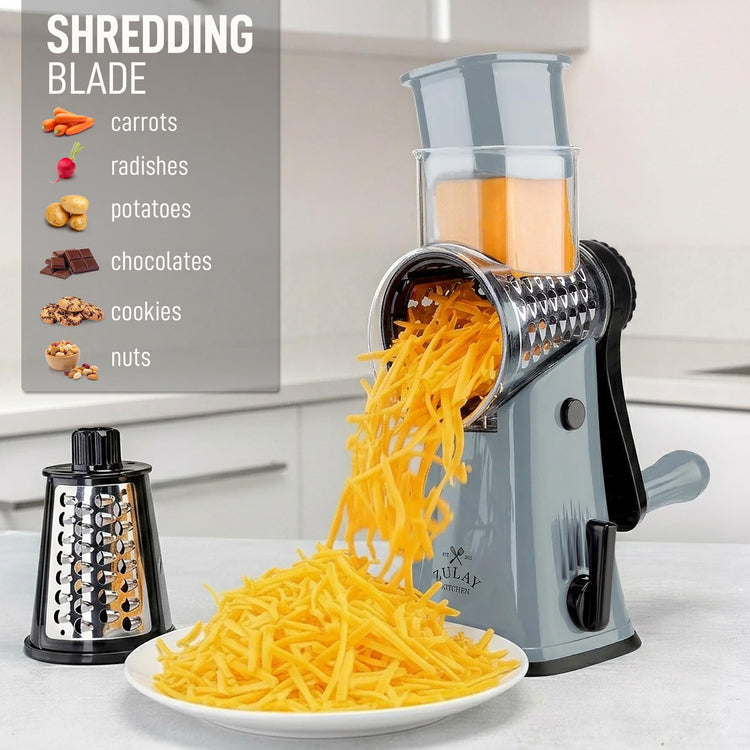 Rotary Cheese Grater 5 Blade Cheese Shredder