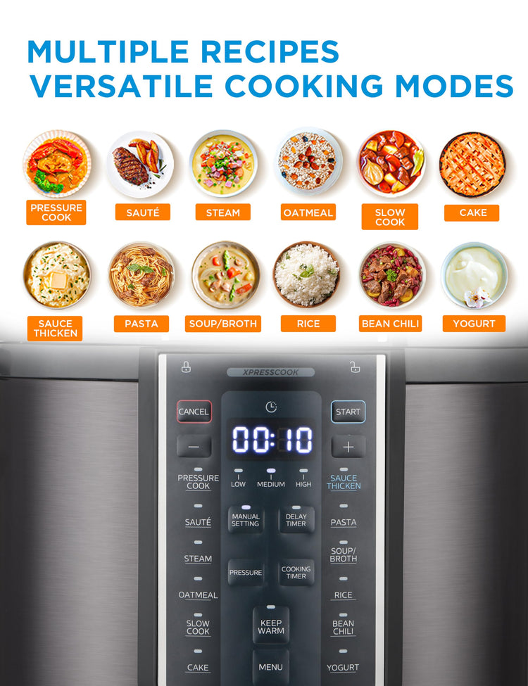 12-in-1 Electric Pressure Cooker, 8 Quarts, Stainless Steel Inner Pot