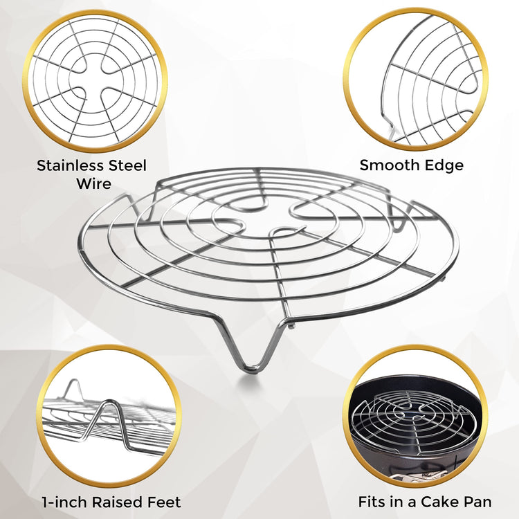 Round Cooling Rack Stainless Steel Steamer Rack Set of 3