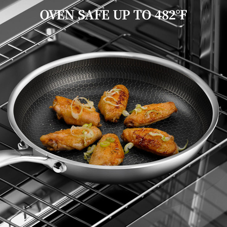 11" Stainless Steel Frying Pan with Lid