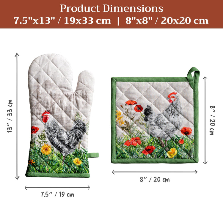 100% Cotton Oven Mitt & Pot Holder Set (2 Count)