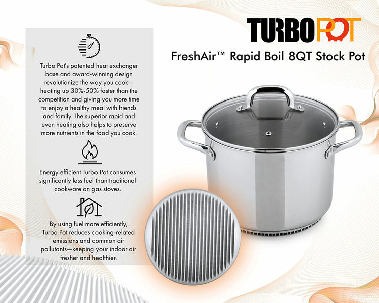 FreshAir™ Rapid Boil Stainless Steel 8 qt. Stock Pot