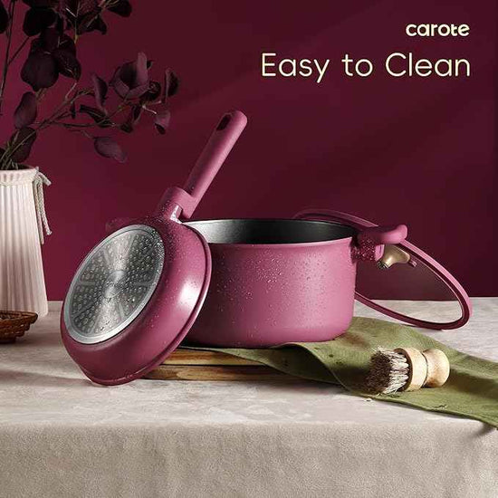 CAROTE Non Stick Pots and Pans Set, Cookware Sets Nonstick, Kitchen Cooking Set with Stay-Cool Handles,with Silicone Tools and Pot Protectors,16 Piece