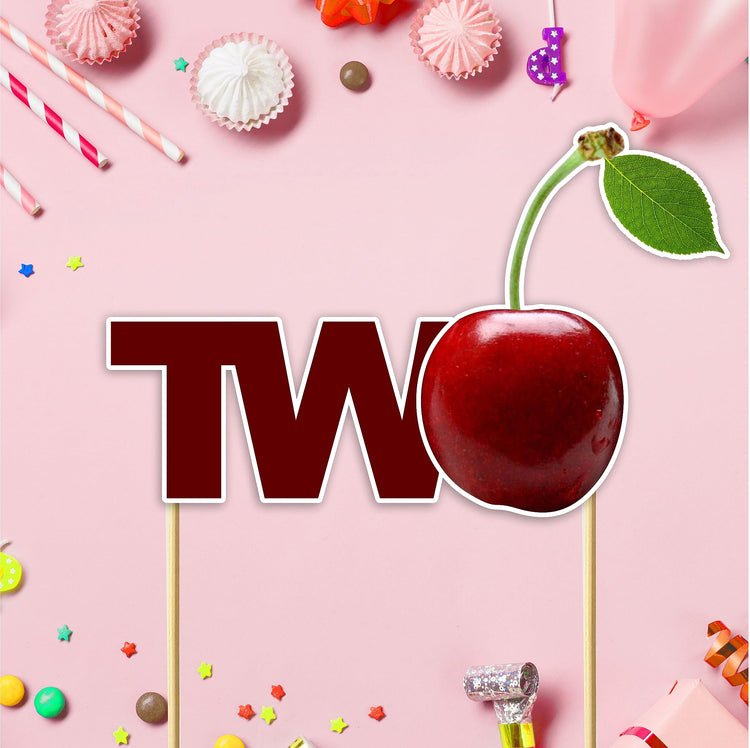 Cherry Two Cake Topper