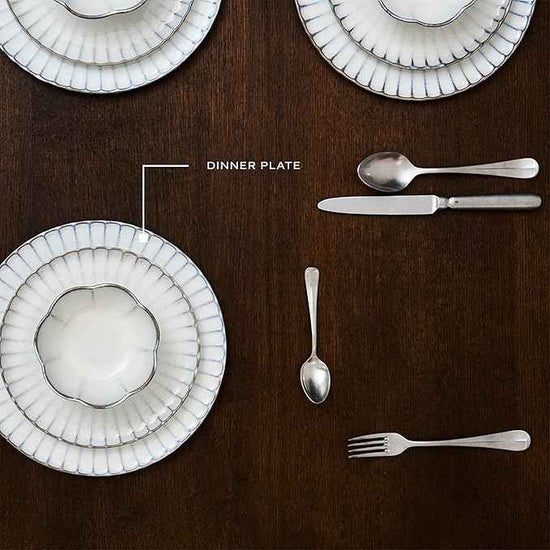 Serax White Dinner Plates | Inku Tableware by Sergio Herman | Dishes Set for 4 | Stoneware Microwave Safe Plates | Dish Set | Farmhouse Kitchen and Dinnerware Sets | Luxury, Family and Party