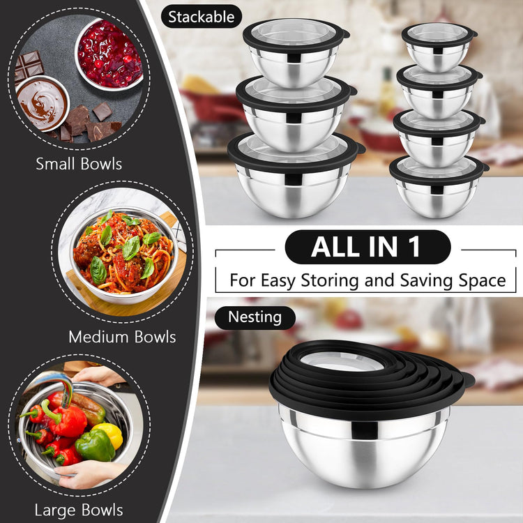 Mixing Bowl with Lid Set of 7