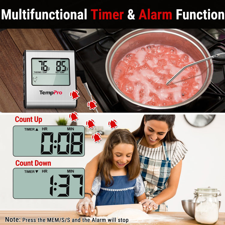 TempTrack Large LCD Digital Meat Thermometer for Cooking