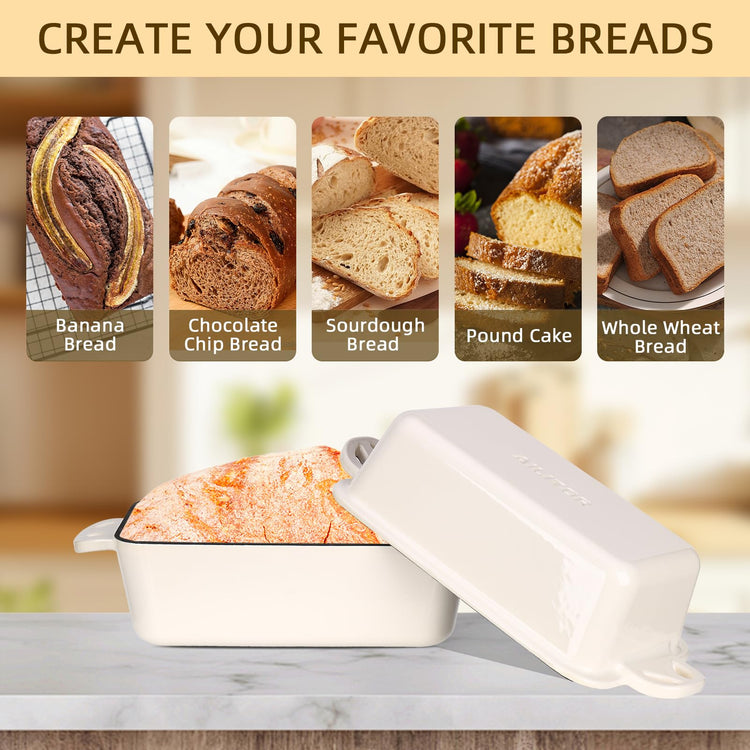9x5 Enameled Cast Iron Loaf Pan with Lid