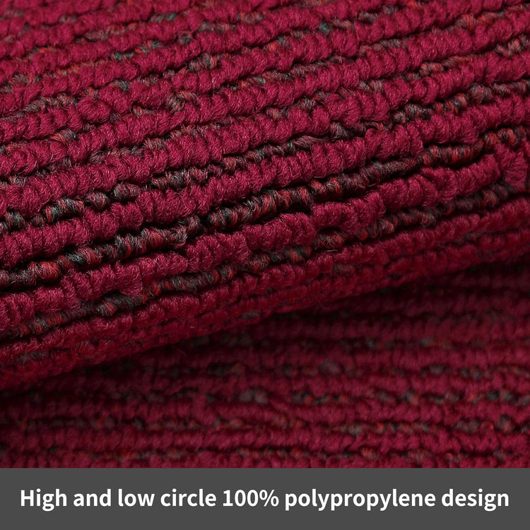 COSY HOMEER 24x35 Inch/24X60 Inch Kitchen Rug Mats Made of 100% Polypropylene Strip TPR Backing 2 Pieces Soft Kitchen Mat Specialized in Anti Slippery and Machine Washable,Red