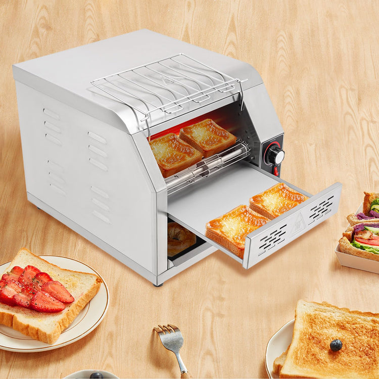 300 Slices H Commercial Electric Conveyor Toaster Stainless Steel Bread Toaster For Bagel Burgers Bun Baked Food