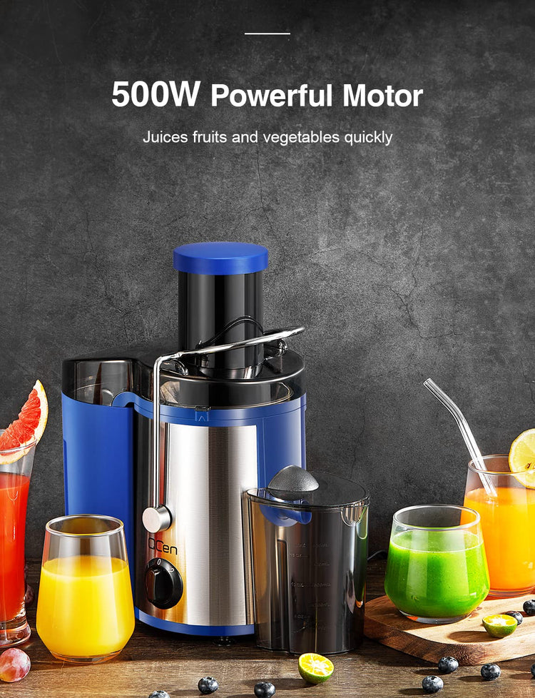 Juicer Machine 500W Centrifugal Juicer with Extra Wide Feed Chute