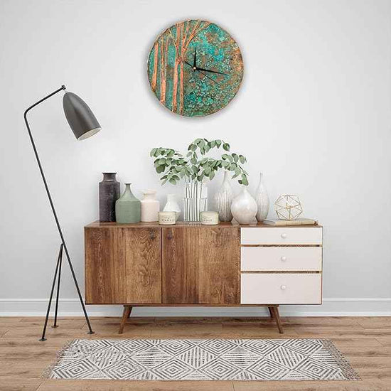 Handmade Copper Wall Clock Artisan Touch in Every Piece - Tree of Time Wall Decor Clock for Living Room, Office, Kitchen & Bedroom