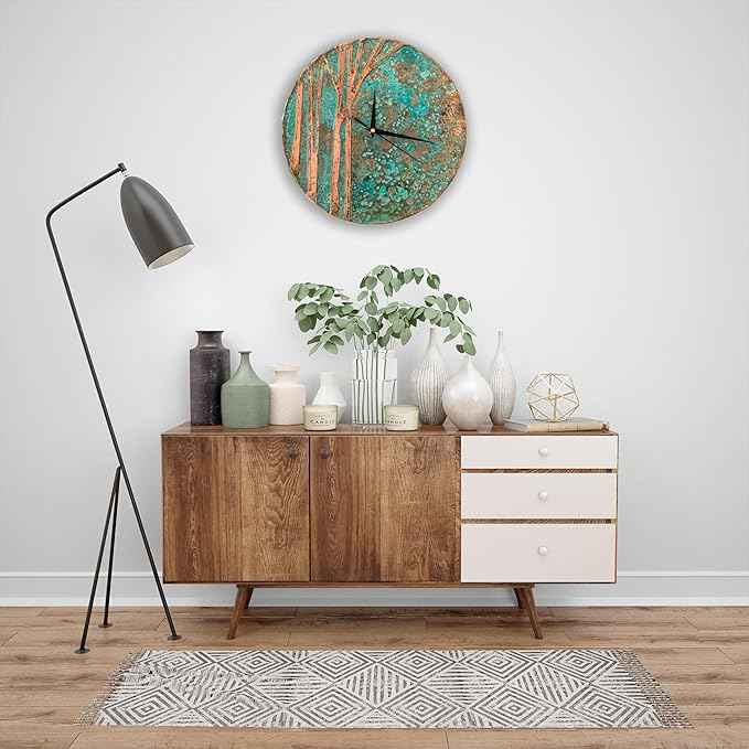 Handmade Copper Wall Clock Artisan Touch in Every Piece - Tree of Time Wall Decor Clock for Living Room, Office, Kitchen & Bedroom