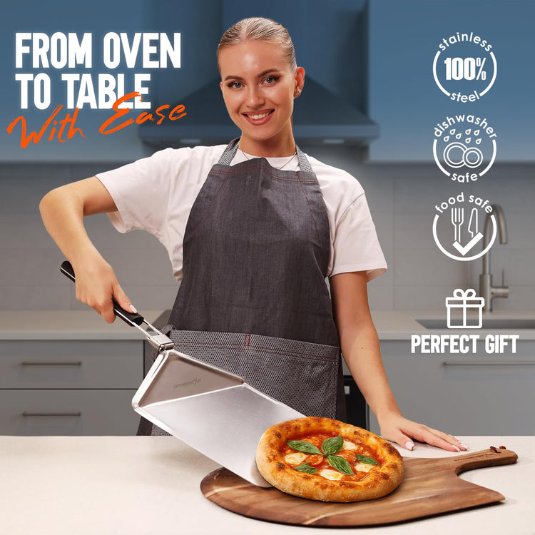 12 Inch Stainless Steel Pizza Peel with Folding Handle