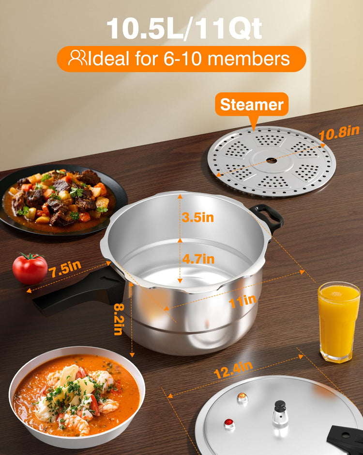 11Qt Aluminum Pressure Cooker w