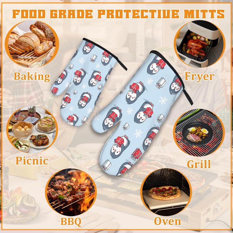 Christmas Cute Penguin Oven Mitts and Pot Holders Set (4 Count)