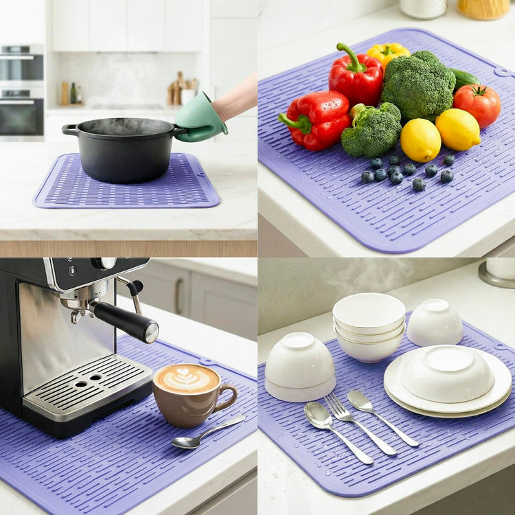 Silicone Dish Drying Mat for Multiple Usage