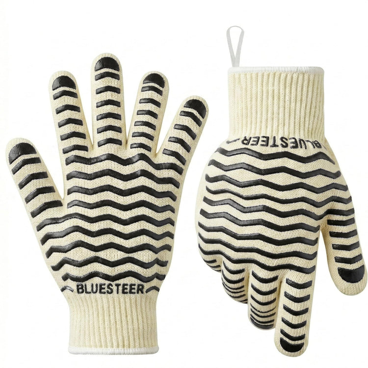 Oven Gloves 932°F Heat Resistant Oven Mitts with Fingers (9.6 Ounce)