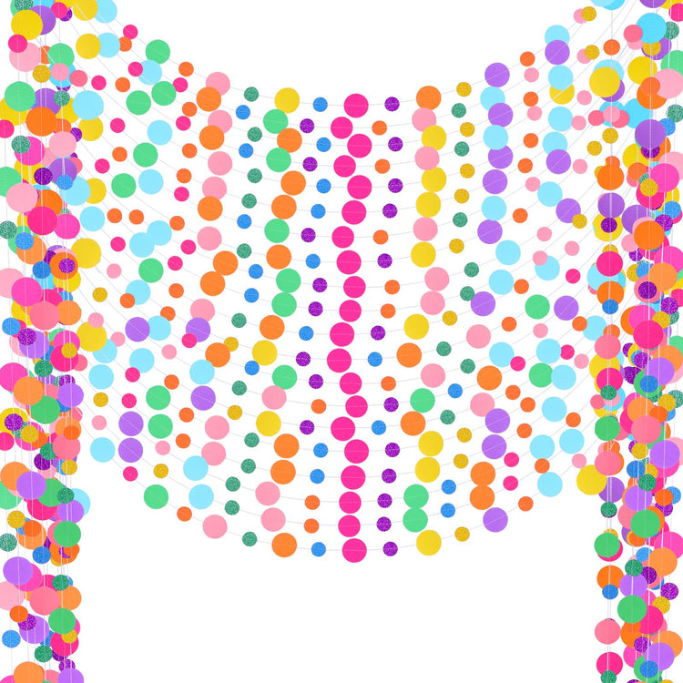 20 Pieces Circle Garland Party Paper Dot Banners