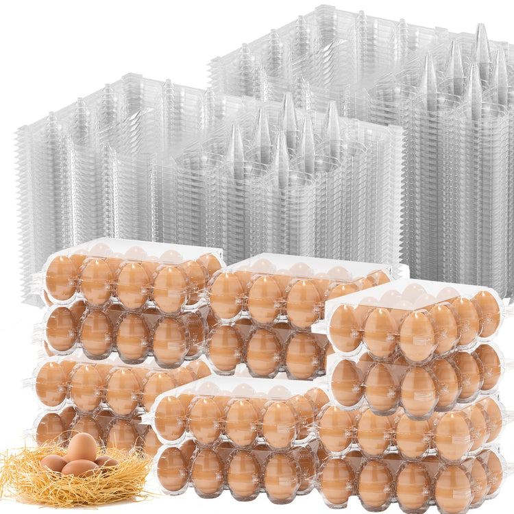 180 Pack Egg Cartons Cheap Bulk 12 Count Plastic Egg Containers 3x4 Grids