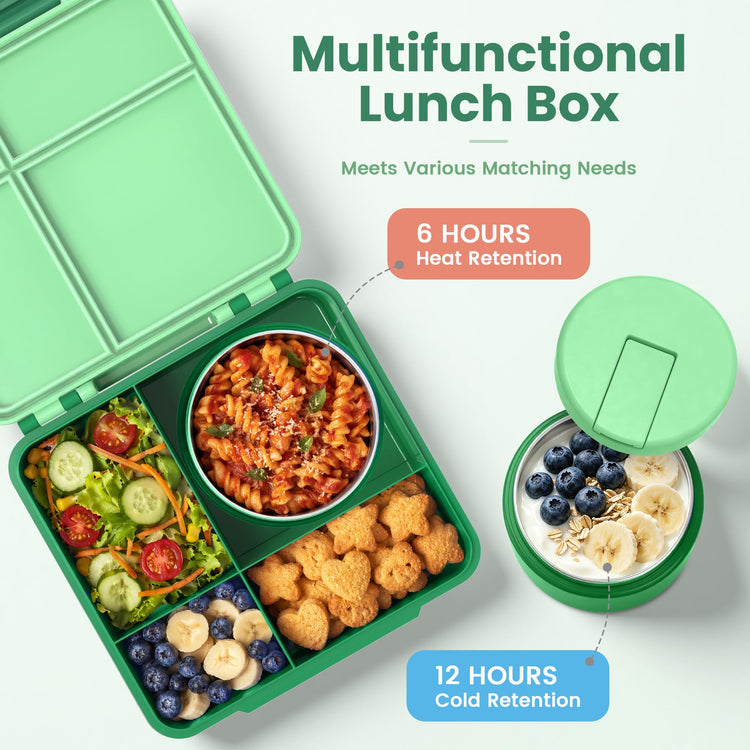 Bento Lunch Box for Kids with 8oz Soup Thermo (4 Count)