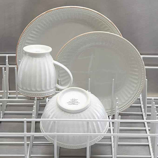Lenox White French Perle Groove 4Pc Place Setting, 6.95 LB