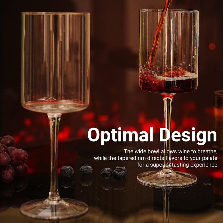Square Crystal Wine Glasses Set of 2 (2 Count)