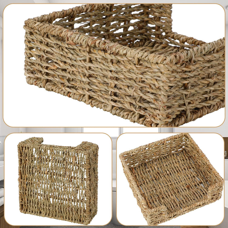 Napkin Holder Wicker Woven Basket Kitchen Decor for Table Dinner Paper Tray
