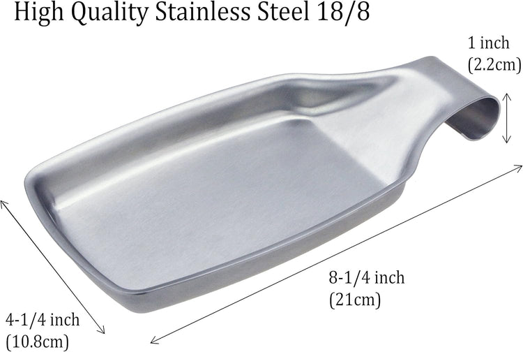 MSY BIGSUNNY Stainless Steel 304 Spoon Rests for Kitchen, Oversized, Long Lasting Brushed