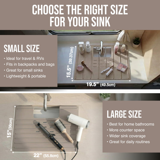 Travel Size Bathroom Sink Cover for Counter Space