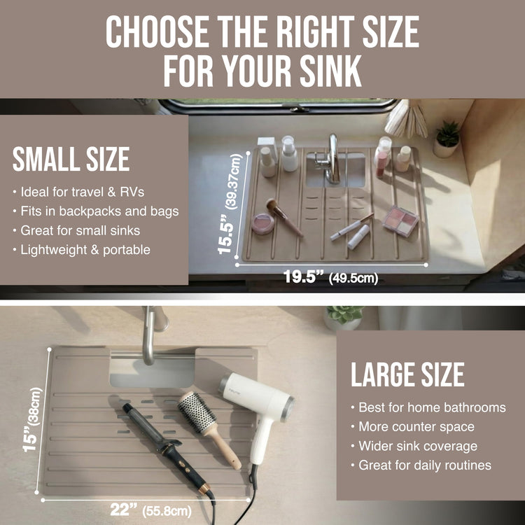 Travel Size Bathroom Sink Cover for Counter Space