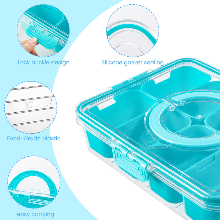 Divided Serving Tray with Lid and Handle