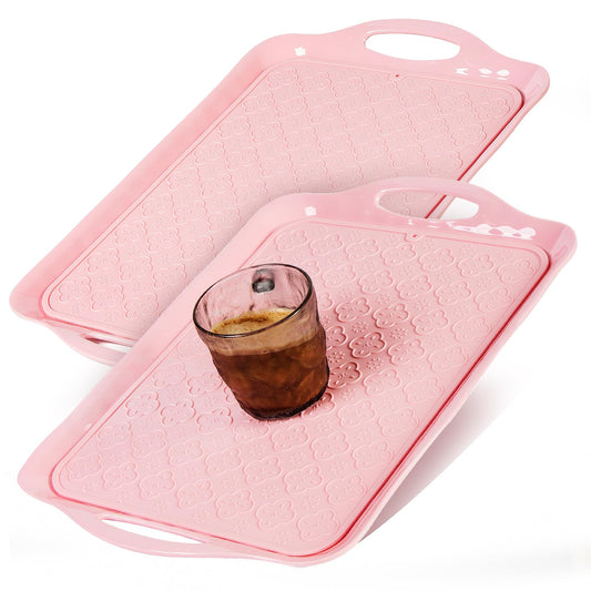 Large Non Slip Serving Tray with Handles (4 Count)