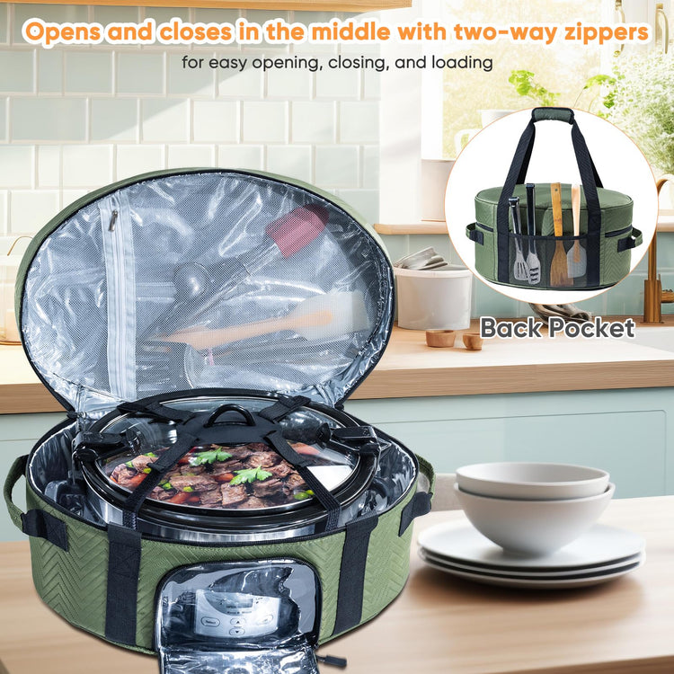Insulated Slow Cooker Carrying Bag for 6