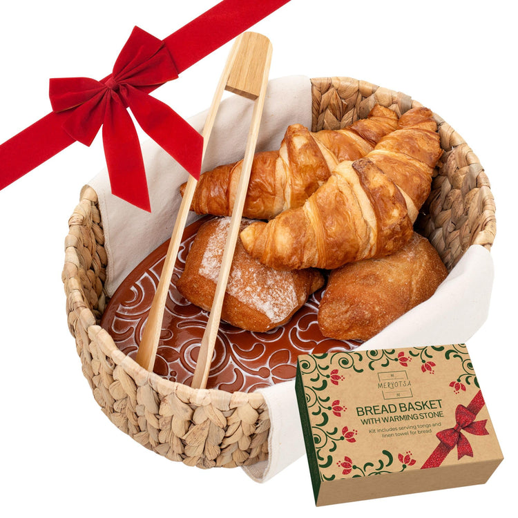 Bread Basket with Warmer & Tongs