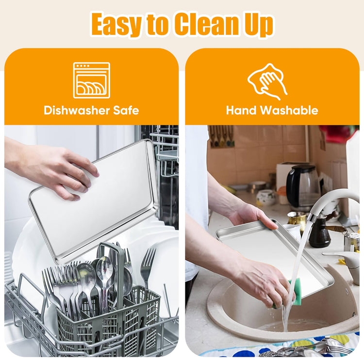 2 Pack Small Stainless Steel Baking Sheet Set (2 Count)