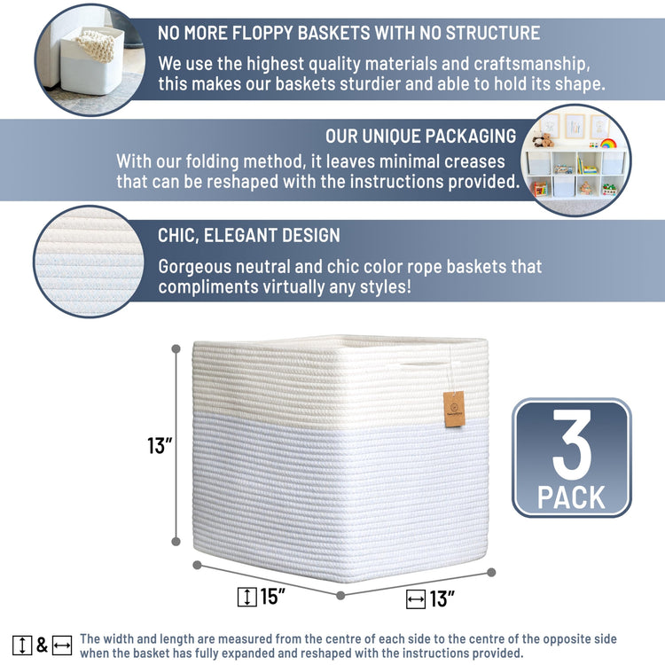 13x15x13 Kallax Storage Cubes Bins (3 Count)