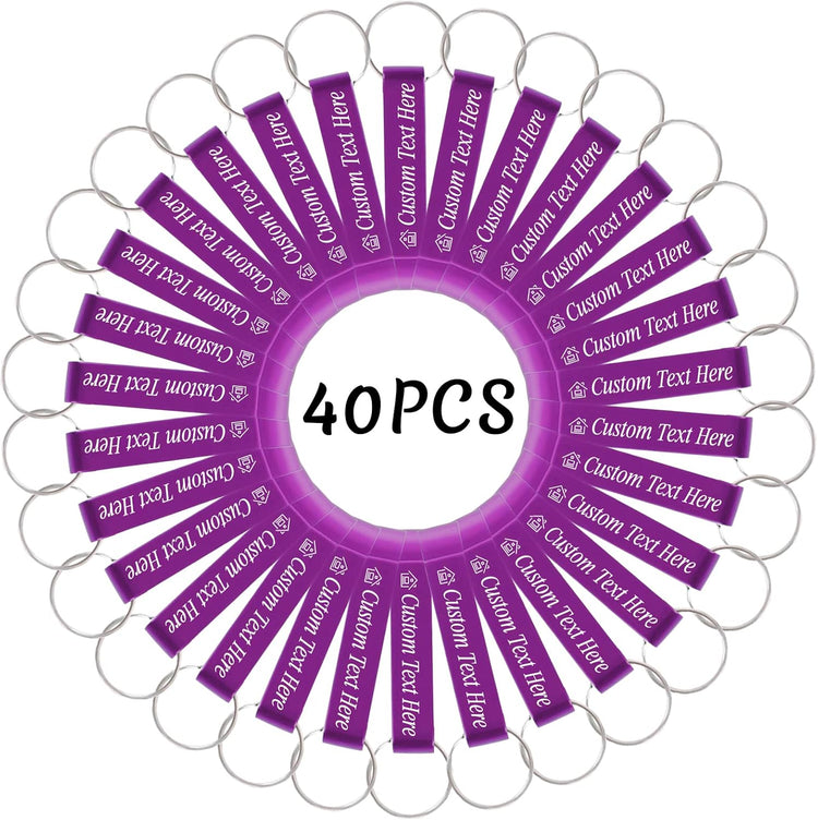 40PCS Personalized Bottle Opener Keychain Bulk Custom Beer Bottle Opener with Logo Text Engraved Wedding Bottle Opener Favors Customized Gifts for Guests Baby Shower Birthday Party-Purple