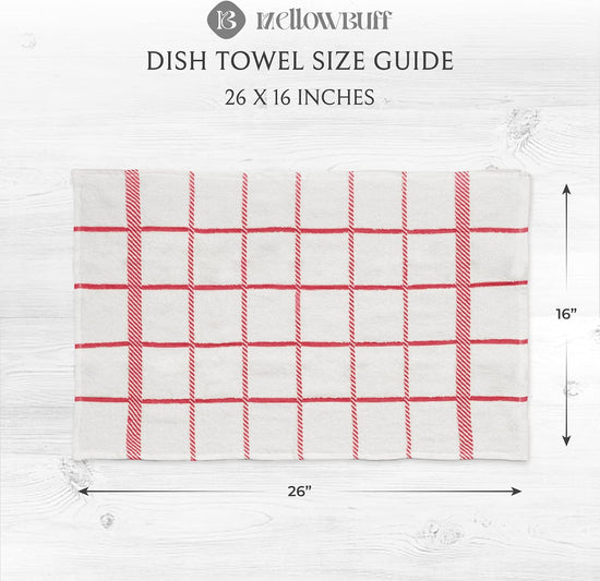 100% Cotton Terry Dish Cloth & Dish Towel (RED, Dish Towel - 4 Pack) - Nestoria
