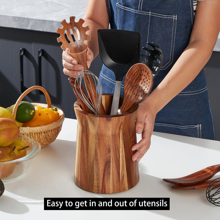 Wooden Utensil Holder for Countertop