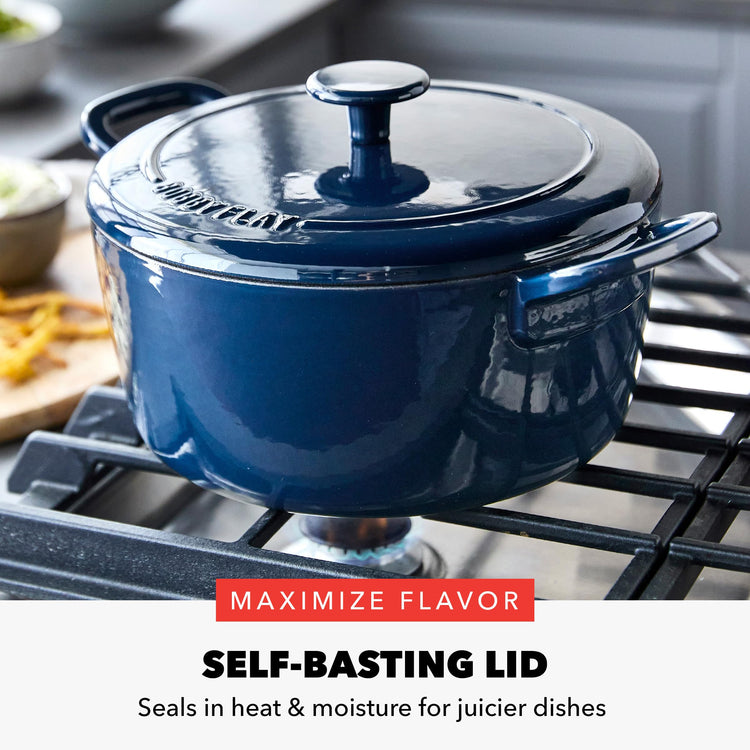 x Bobby Flay 5.5QT Enameled Cast Iron Dutch Oven With Lid