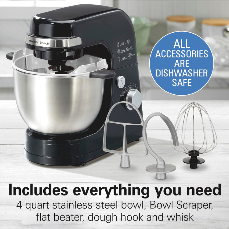 4 Quart Electric Stand Mixer With 7 Speeds