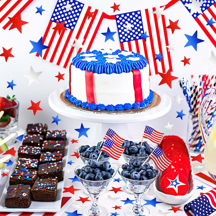 4th of July Confetti Red White and Blue Table Decorations