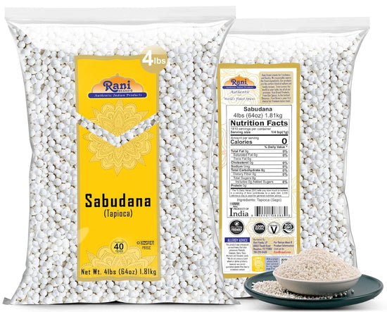 Rani Sabudana (Tapioca/Sago) Pearls 64oz (4lbs) 1.81kg Bulk ~ All Natural | Vegan | No Colors | NON-GMO | Indian Origin - Nestoria