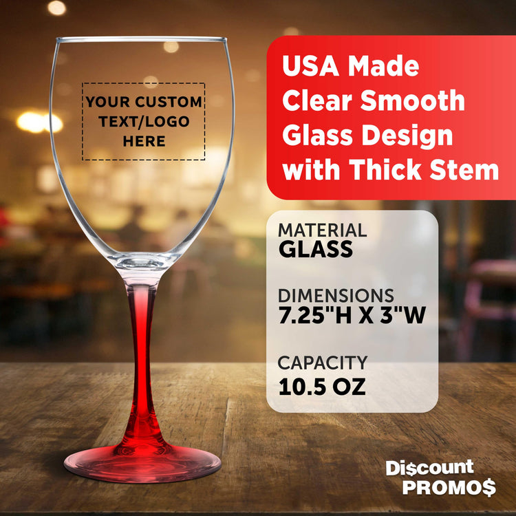 Custom Nuance Wine Glasses by ARC 10.5 oz. Set of 10 (100 Count)